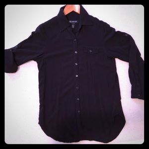 Black Oversized Button Up